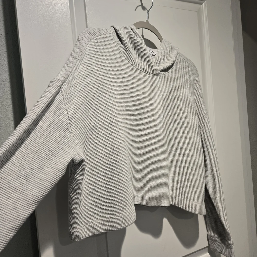 Atheta Coaster Waffle Hoodie in Light Heather Grey Women's Size Small - Picture 4 of 11